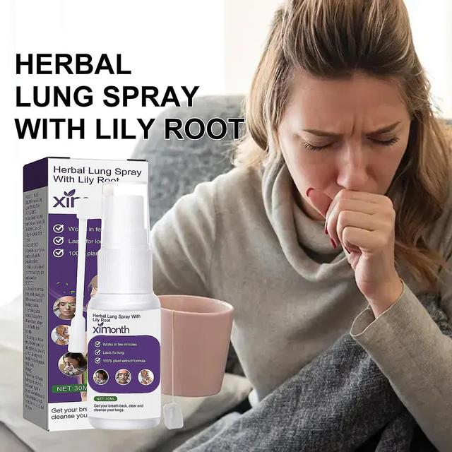 Herbal Lung Spray With Lily Root, Organic Lung Health Supplement, Herbal Lung Cleanse Mist, Herbal Lung Detox And Cleanse 3pcs on Productcaster.