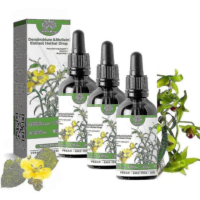 1-3pcs Dendrobium Mullein Extract Lung Cleanse Respiratory Herbal Drops on Productcaster.