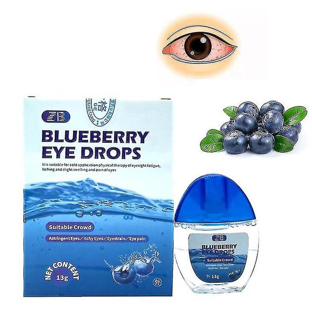 Blueberry Lutein Eye Drop Relieves Red Blood Dry Eyes Discomfort Removal Fatigue Health Care Dressing on Productcaster.