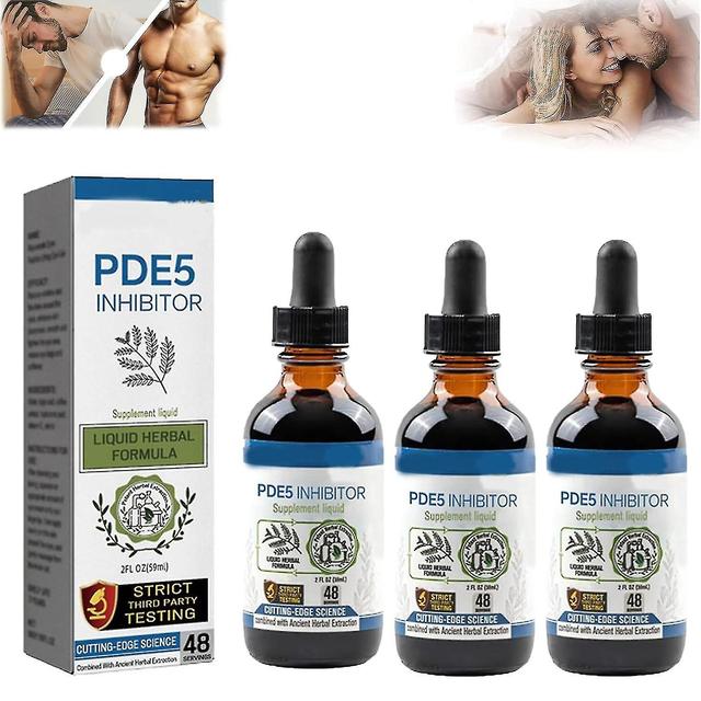 Pde5 Drops, Men's Drops, Pde5 Inhibitor Supplement Drops, Secret Drops For Strong Men, Improving Hardness Endurance Secret Happy Drops 3pcs on Productcaster.