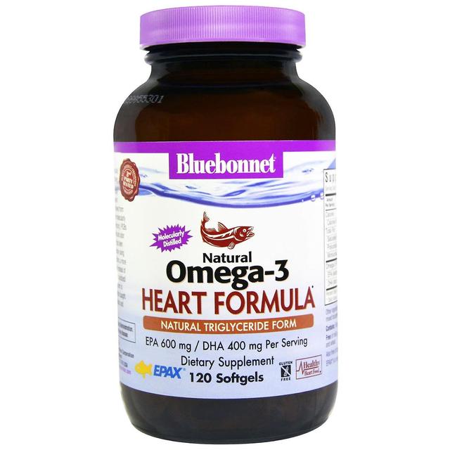 Bluebonnet Nutrition, luonnollinen omega-3-sydämen kaava, 120 pehmeää geeliä on Productcaster.