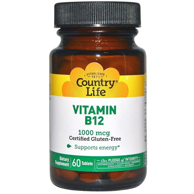 Country Life Vida no campo, Vitamina B12, 1000 mcg, 60 Comprimidos on Productcaster.