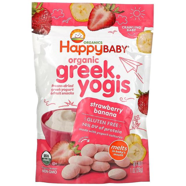 Happy Family Organics, Ekologiczny jogurt grecki, Truskawkowy banan, 1 uncja (28 g) on Productcaster.