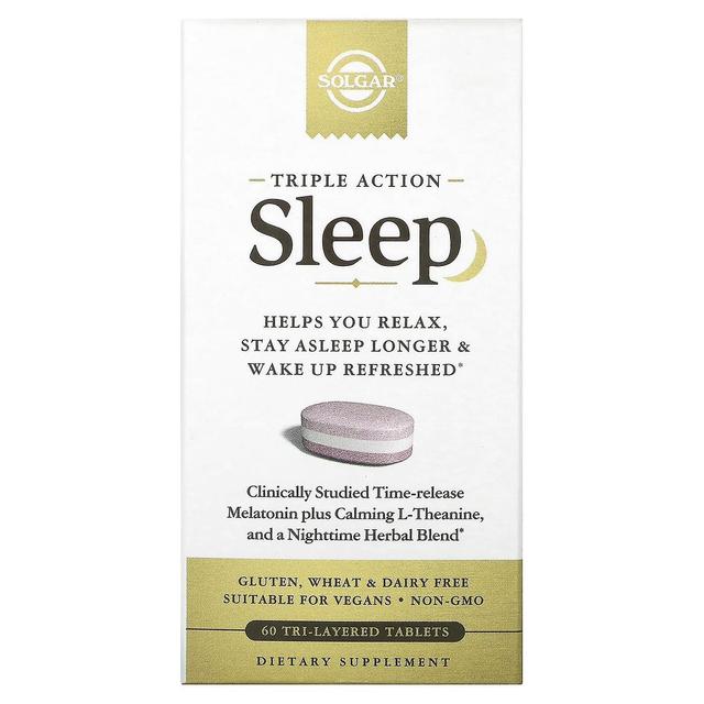 Solgar, Sleep, Triple Action, 60 Tri-Layered Tablets on Productcaster.