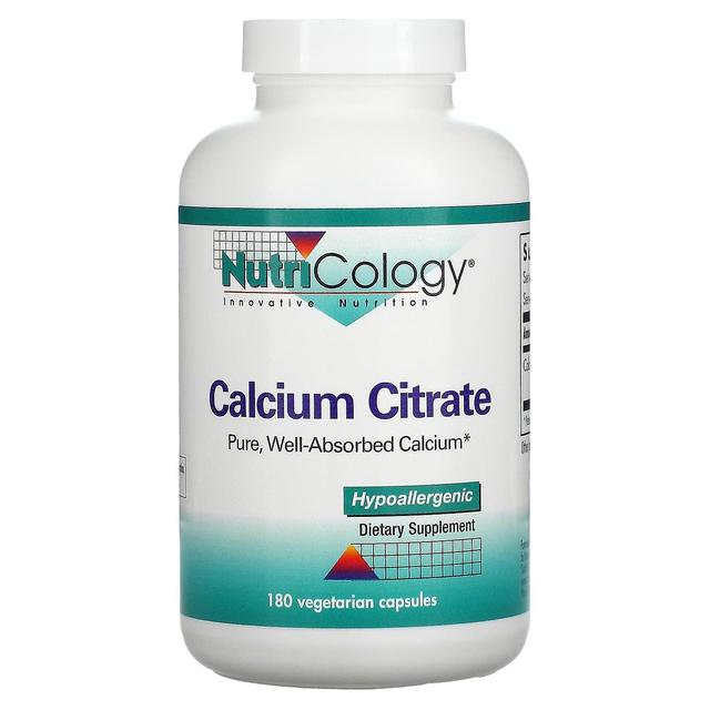 Nutricology, Calcium Citrate, 180 Vegetarian Capsules on Productcaster.