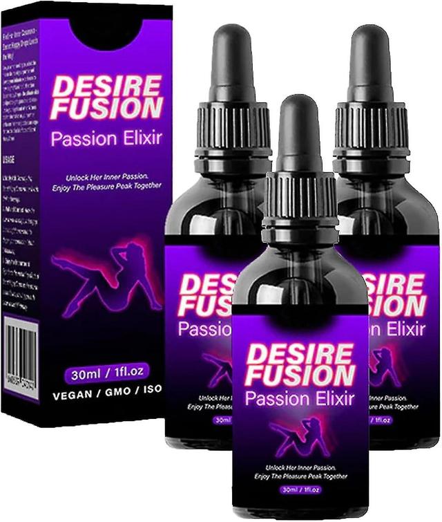 Smtclv 3stk Desirefusion Passion Elixir, Secret Happy Drops, Happy Hormoner Drops For Women, Øge følsomhed og fornøjelse on Productcaster.