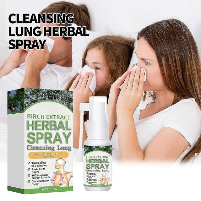 Birch Extract Cleansing Lung Herbal Spray, Organic Herbal Lung Cleansing Restorative Nasal Spray, Lu 3pcs on Productcaster.