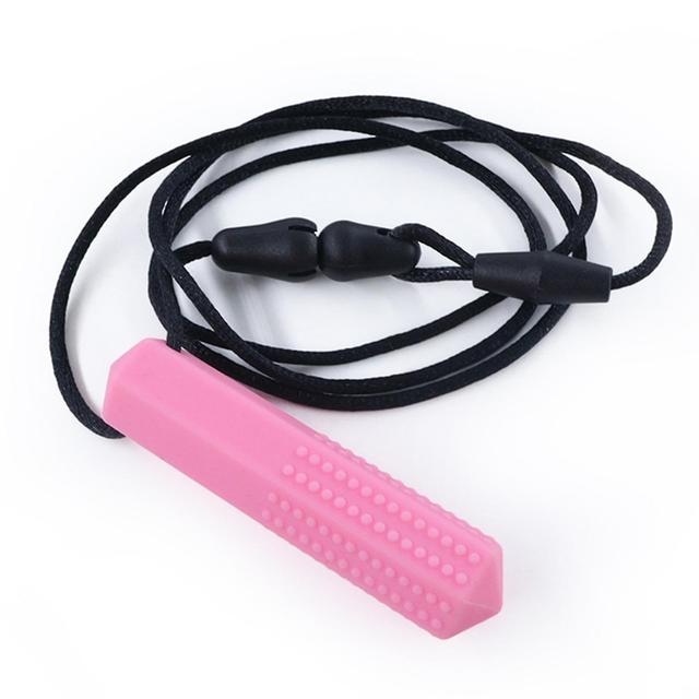 Sensory Chew Necklace For Kids And Adults, Reduces Chewing, Biting, And Fidgeting Pink on Productcaster.