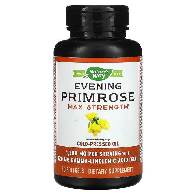 Nature's Way, Evening Primrose, Max Strength, 1,300 mg, 60 Softgels on Productcaster.