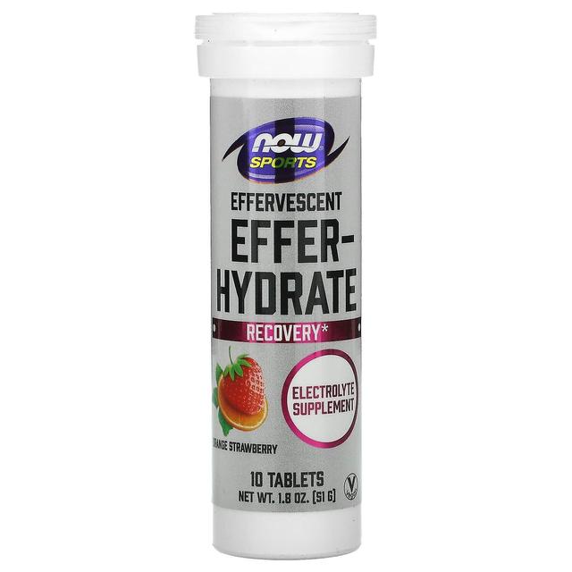 NOW Foods NU Fødevarer, Sport, Effer-Hydrate, Orange Jordbær, 10 tabletter, 1,8 oz (51 g) on Productcaster.