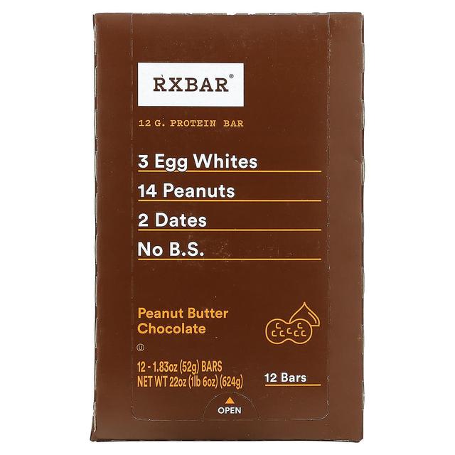 RXBAR, Proteinriegel, Erdnussbutter-Schokolade, 12 Riegel, je 52 g (1,83 oz) on Productcaster.