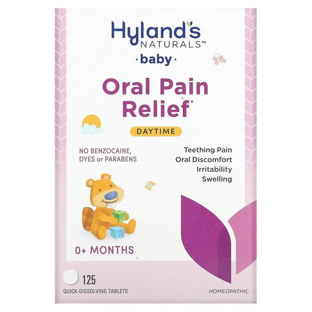 Hyland's, Bebê, Alívio da dor oral, Diurno, 0+ Meses, 125 comprimidos de dissolução rápida on Productcaster.