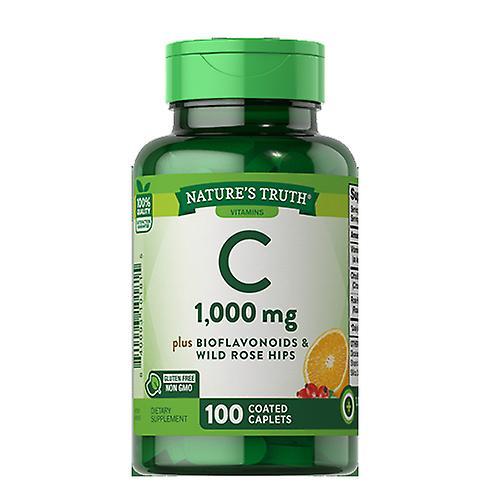 Sundance Nature's Truth Vitamin C Plus Bioflavonoids & Wild Rose Hips Coated Caplets, 1000 mg, 100 tabletas (paquete de 3) on Productcaster.