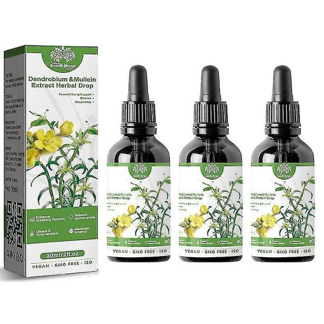 Dendrobium Mullein Extract - Powerful Lung Cleanse Respiratory Herbal Drop 3 pcs on Productcaster.