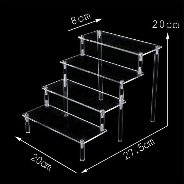 Acrylic Display Stand 1-5 Tier Clear Display Riser Rack For Cupcake Perfume Doll Organizer Figures Toy Car Model Storage Racks 4 layer Racks on Productcaster.