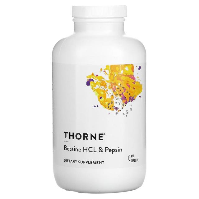 Thorne Research, Betaína HCL & Pepsin, 450 Cápsulas on Productcaster.