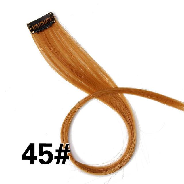 Duqi Leeons Synthetic Hair Extensions With Clips Heat Resistant Straight Hair Extensions Color Colored Black Hair Clip Womens 12G/Pcs 45 20inch on Productcaster.