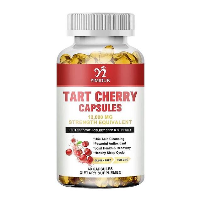 Visgaler Tart Cherry Capsules With Bilberry Fruit & Celery Seed 1200mg Premium Uric Acid Cleanse For Joint Support & Muscle Recovery 1 Bottles 60 pcs on Productcaster.