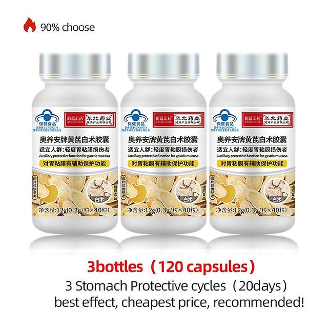 Tib Stomach Pain Capsules Indigestion Pill Protection Gastric Mucosa Relief Diarrhea Astragalus Gastrointestinal Health Medicines 3bottles(120pcs) on Productcaster.