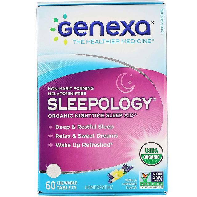 Genexa, Sleepology, Organic Nighttime Sleep Aid, Vanilla Lavender Flavor, 60 Che on Productcaster.