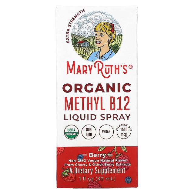 MaryRuth Organics, Biologische Methly B12 Liquid Spray, Extra Sterkte, Bes, 1 fl oz (30 ml) on Productcaster.