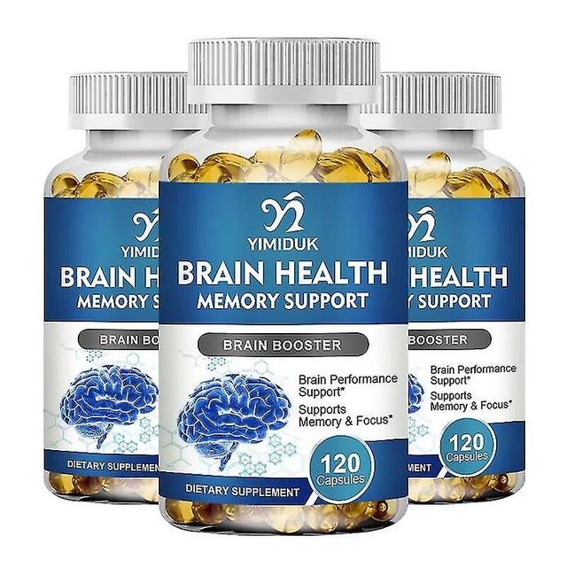 Born Pretty Brain Health Supplement Nootropic Capsules For Focus, Memory & Clarity Support Nootropic Booster Stress & Mood Support 120 pcs 3 Bottles on Productcaster.