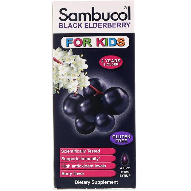 Sambucol, Sciroppo di Sam Elderberry Nero, Per bambini, Sapore di bacche, 4 fl oz (120 ml) on Productcaster.