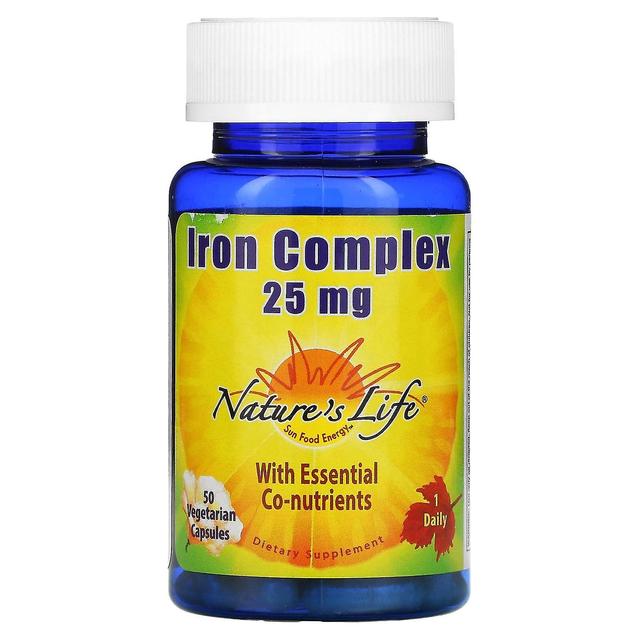 Nature's Life Luonnon elämä, rautakompleksi, 25 mg, 50 kasvissyöjäkapselia on Productcaster.