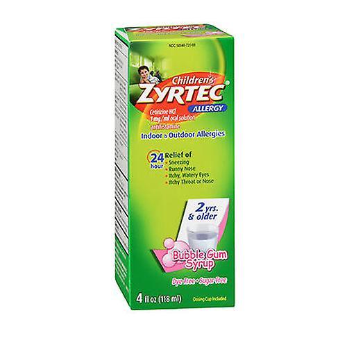 Zyrtec Children'S 24 Allergy Syrup Bubble Gum, 4 Oz (Pack of 1) on Productcaster.