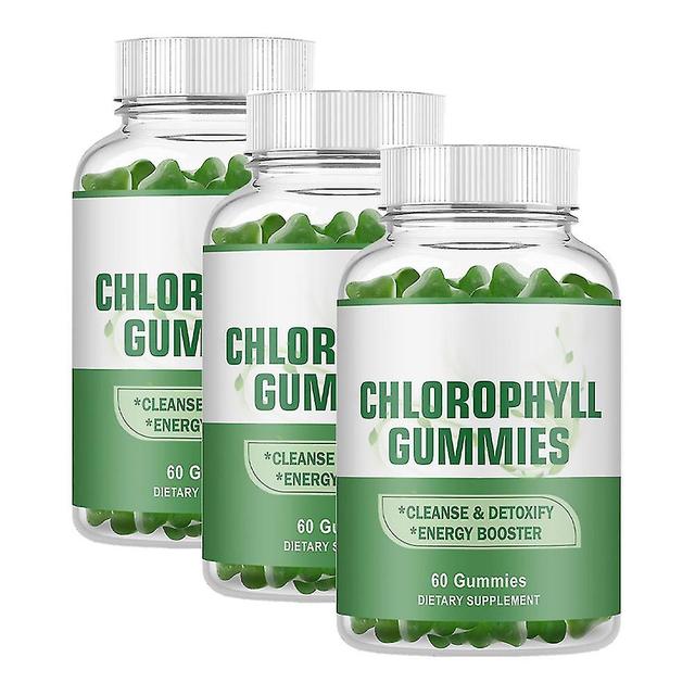 3 Pack Natural Chlorophyll Gummies Herbal Blend For Energy Immune Support & Skin Health Herbal Suppl on Productcaster.