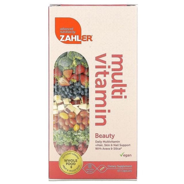 Zahler, Beauty, Daily Multivitamin + Hair, Skin & Nail Support with Arava & Silica, 60 Capsules on Productcaster.