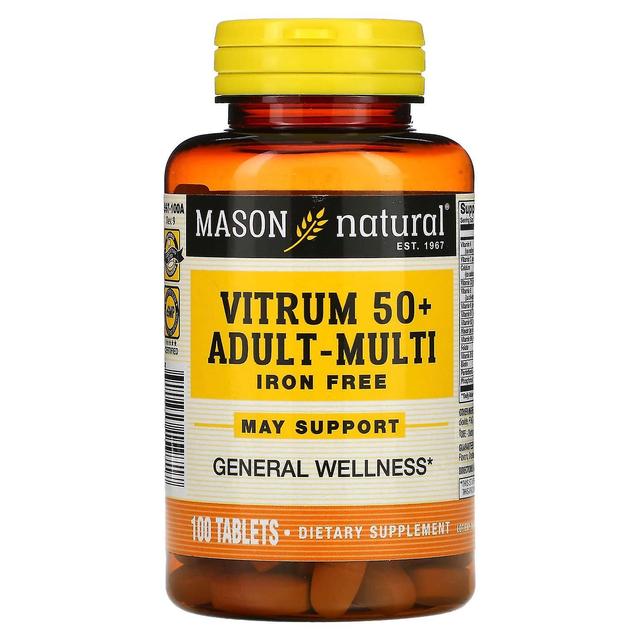 Mason Natural, Vitrum 50 + Vuxen-Multi, Järnfri, 100 tabletter on Productcaster.