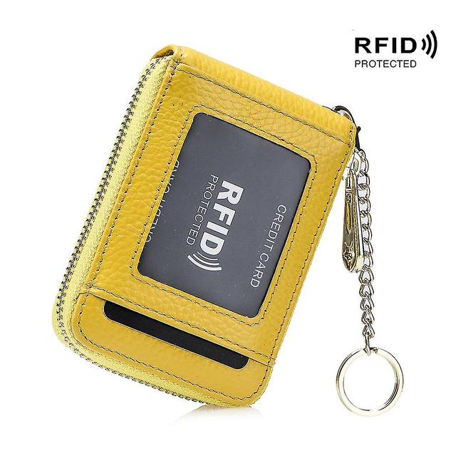 Porte-cartes De Crdit En Cuir Vritable Avec Blocage Rfid Pour Accordon Pour Femme, Portefeuilles Compacts Fermeture Clair Avec Fentre D'identificatio on Productcaster.