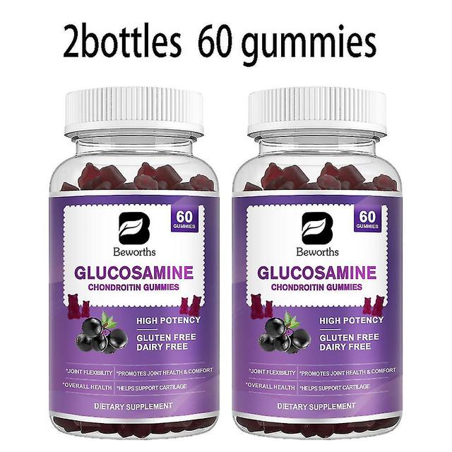 Guoguo Glucosamin Chondroitin Gummies med MSM & hyldebær Ekstra fælles støtte Antioxidant immunforsvar supplement til voksne 2bottles 60 pcs on Productcaster.