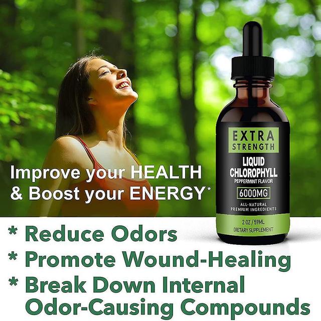 2024 Chlorophyll Liquid Drops All Natural Concentrate Energy Booster Digestion and Immune System Booster Mint Flavor on Productcaster.