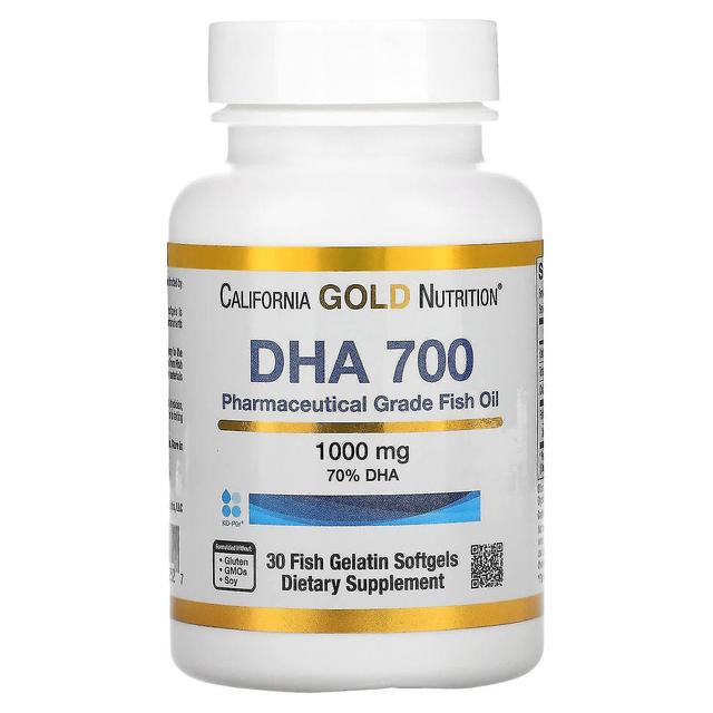 California Gold Nutrition, DHA 700 kalaöljy, lääkelaatu, 1,000 mg, 30 kalagelatiini pehmeä geeli on Productcaster.