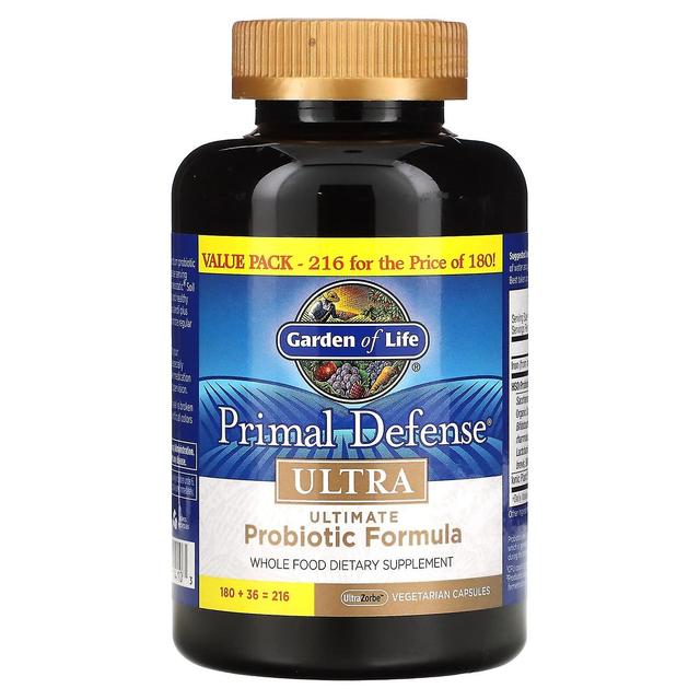 Garden of Life Giardino della vita, Primal Defense, Ultra, Ultimate Probiotic Formula, 216 UltraZorbe Capsula Vegetariana on Productcaster.