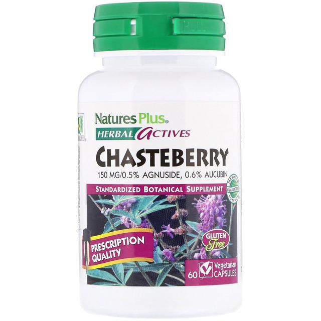 Nature's Plus, Herbal Actives, Chasteberry, 150 mg, 60 Cápsulas Vegetais on Productcaster.