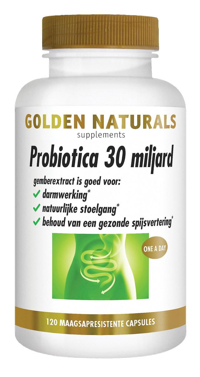 Golden Naturals Probiotics 30 Billion (120 Vegan Enteric-Coated Capsules) on Productcaster.