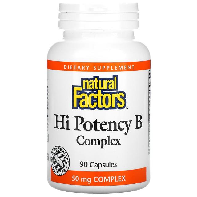 Natural Factors Fattori naturali, Complesso Hi Potency B, 90 Capsule on Productcaster.