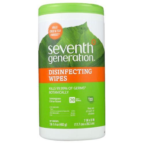 Seventh Generation Disinfecting Wipes, Lemongrass Citrus, 70 Count (Case of 6) (Pack of 1) on Productcaster.