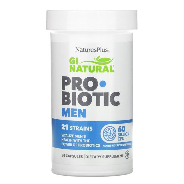 Nature's Plus NaturesPlus, GI Natural, Probiotic Men, 60 Billion CFU, 30 Capsules on Productcaster.