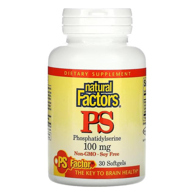 Natural Factors Naturliga faktorer, PS, Fosfatidylserin, 100 mg, 30 Softgels on Productcaster.