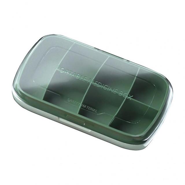 Pill seal box waterproof dispensed dustproof pill holding 7 grids rectangular tablets splitter case Green on Productcaster.