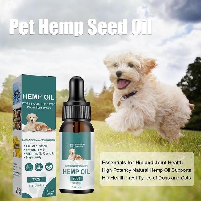 Hemp Oil For Pet Joint Health Supplement, Organic Hemp Oil Drops For Cat & Dogs Anxiety Pain Relief Sleep Aid Calm Tincture Oils 2pcs- 60ml on Productcaster.