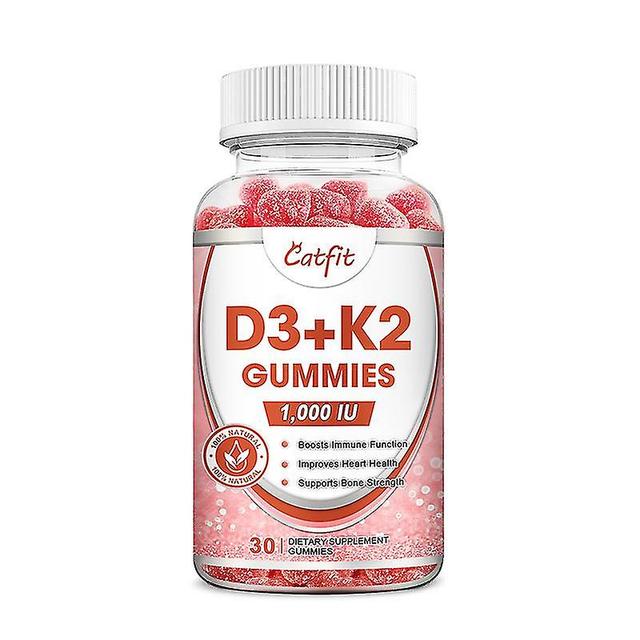 Tib vitamina D3k2 Gummies melhora a imunidade e memória fortalece os ossos protege o coração Suplemento vitamínico diário Fudge 30pcs on Productcaster.