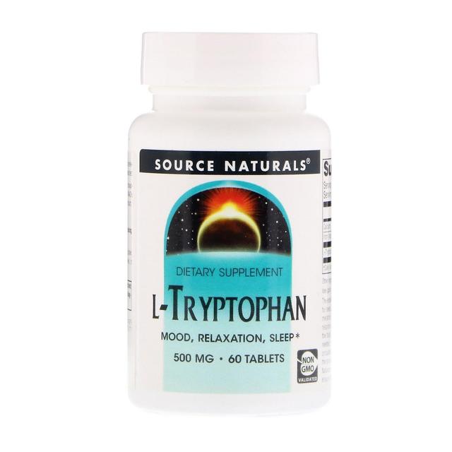 Source Naturals Bron Naturals, L-tryptofaan, 500 mg, 60 Tabletten on Productcaster.