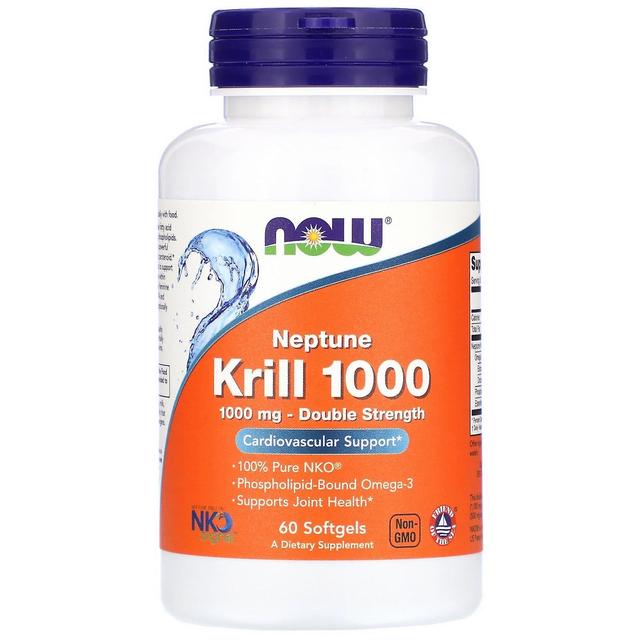 Now Foods, Neptune Krill 1000, Double Strength, 1,000 mg, 60 pehmeää geeliä on Productcaster.