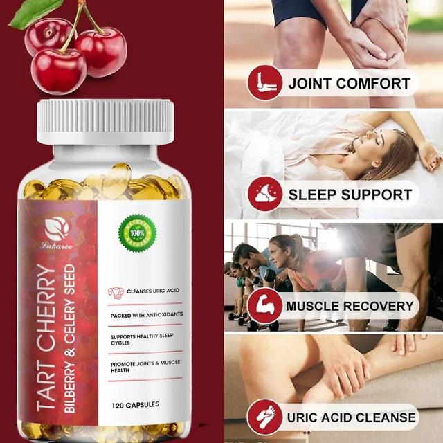 Visgaler Organic Celery Seed Cherry Extract Capsule for Sleep Muscle & Joint Health Stable Uric Acid Levels Urinary Tract Health 3bottle x 60pcs on Productcaster.