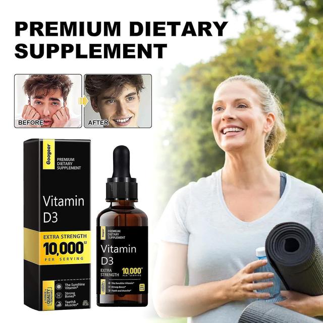 Vitamin D3 Drops - Extra Strength Vitamin D3 10000 IU - High Dose Vitamin D3 Supplement- Immune System Support 30ML-2PCS on Productcaster.